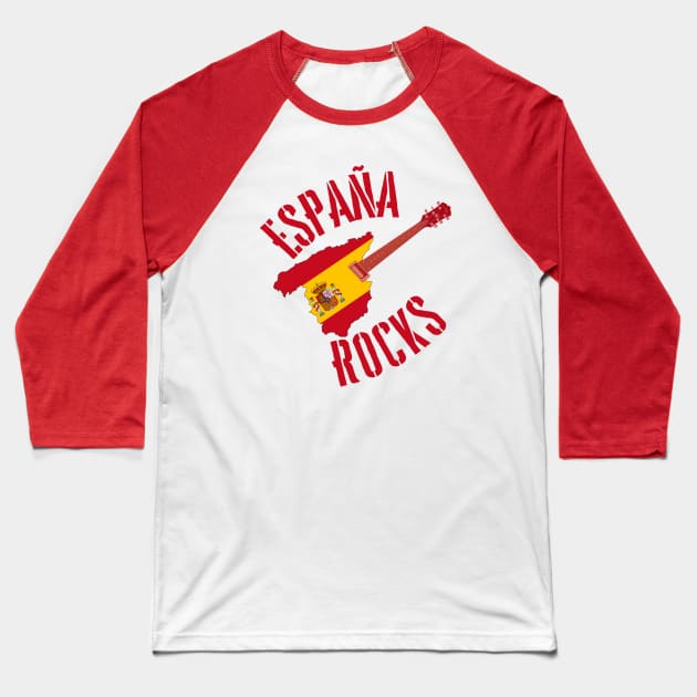 España Rocks Baseball T-Shirt by MessageOnApparel